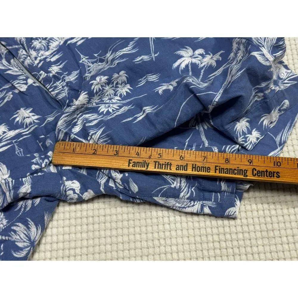 American Eagle Relaxed Fit Red Button Up Shirt Large Tall Linen Cotton